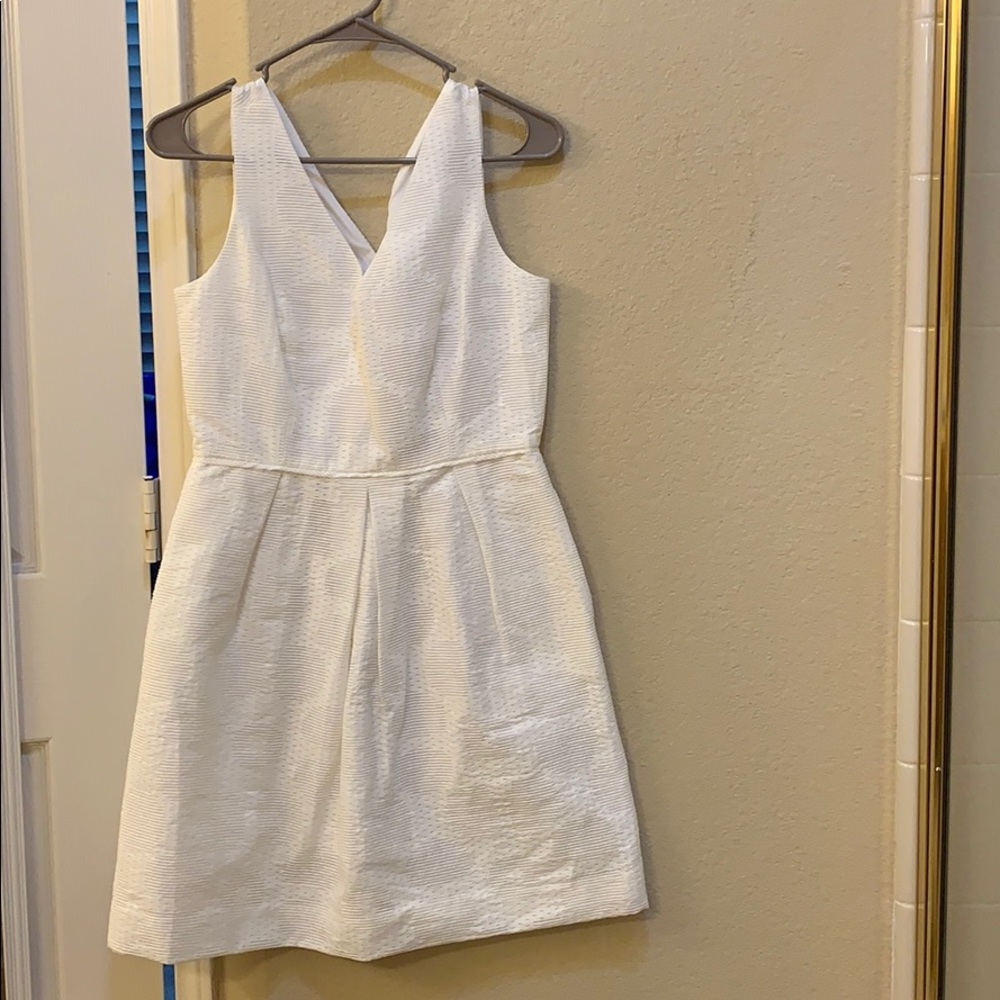 JCREW-White v-neck summer dress